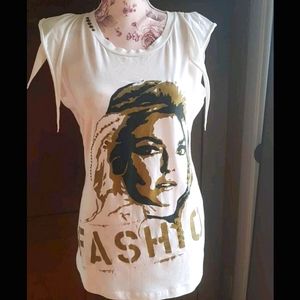 New bebe Kate Moss Open back T-Shirt M/L